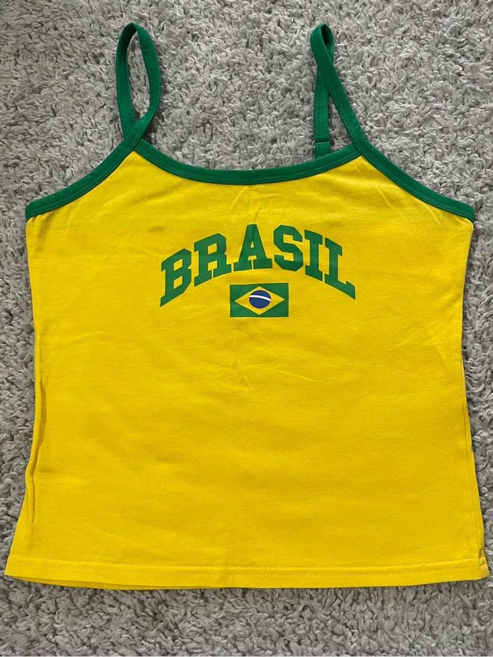 Edikted Brasil Yellow & Green Spaghetti Strap Tank Top